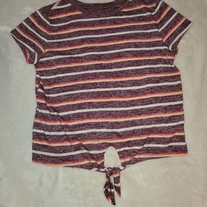 Maroon striped shirt